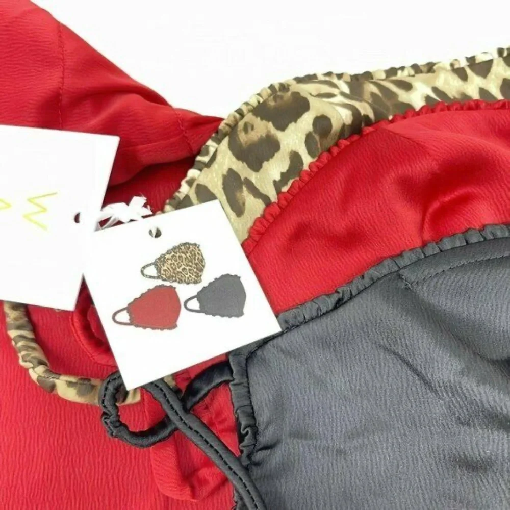 WHOLESALE LOT of 5 WAYF Mask & Carrying Bag 4-Piece Sets, Red/Leopard/Black